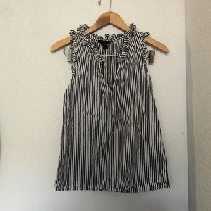 J Crew Ruffle neck tank